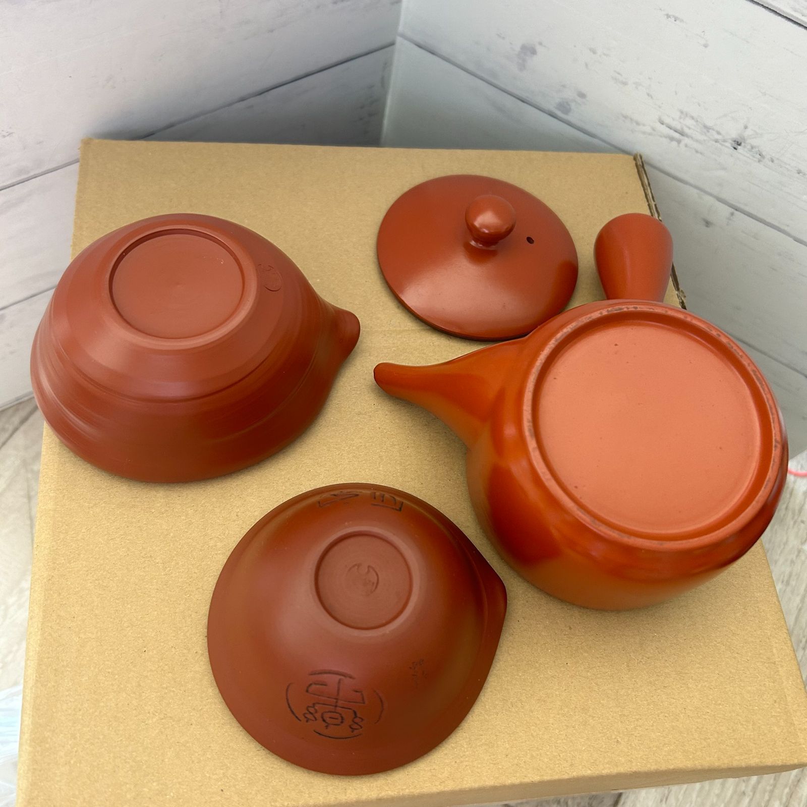 急須 朱泥 煎茶器 3点 まとめセット 陶印あり 常滑焼 清水園 - メルカリ