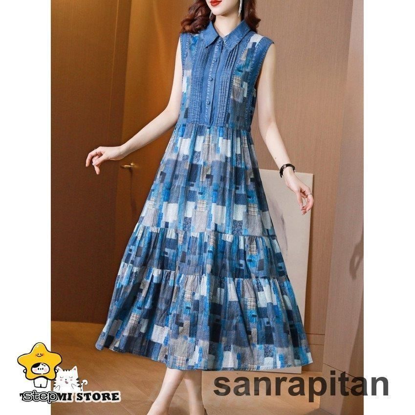 デニムワンピース ワンピース レディース 春 夏 ノースリーブワンピース ロング コットンリネンワンピース シャツワンピース 大きいサイズ WP数量 価格926