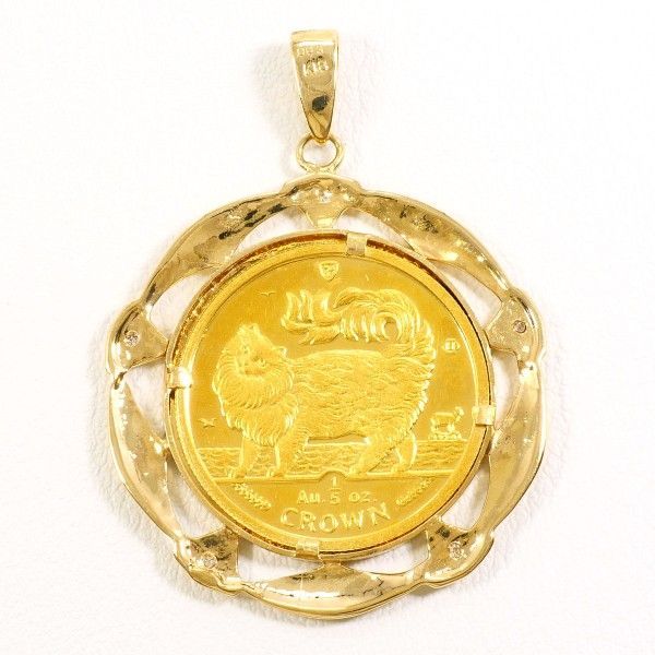 マン島キャット 1/5oz 1/5オンス コイン 金貨 K24YG K18YG ペンダント マン島キャット 1/5oz 1/5オンス コイン 金貨 K24YG K18YG ペンダント