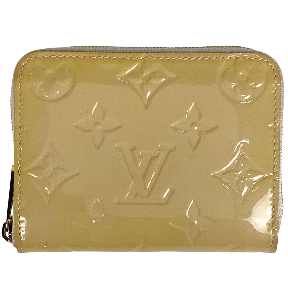ルイ ヴィトン Louis Vuitton ジッピーコインパース ラウンドファスナー カードケース エナメル コインケース モノグラムヴェルニ エナメル デュンヌ ベージュ M90203 レディース