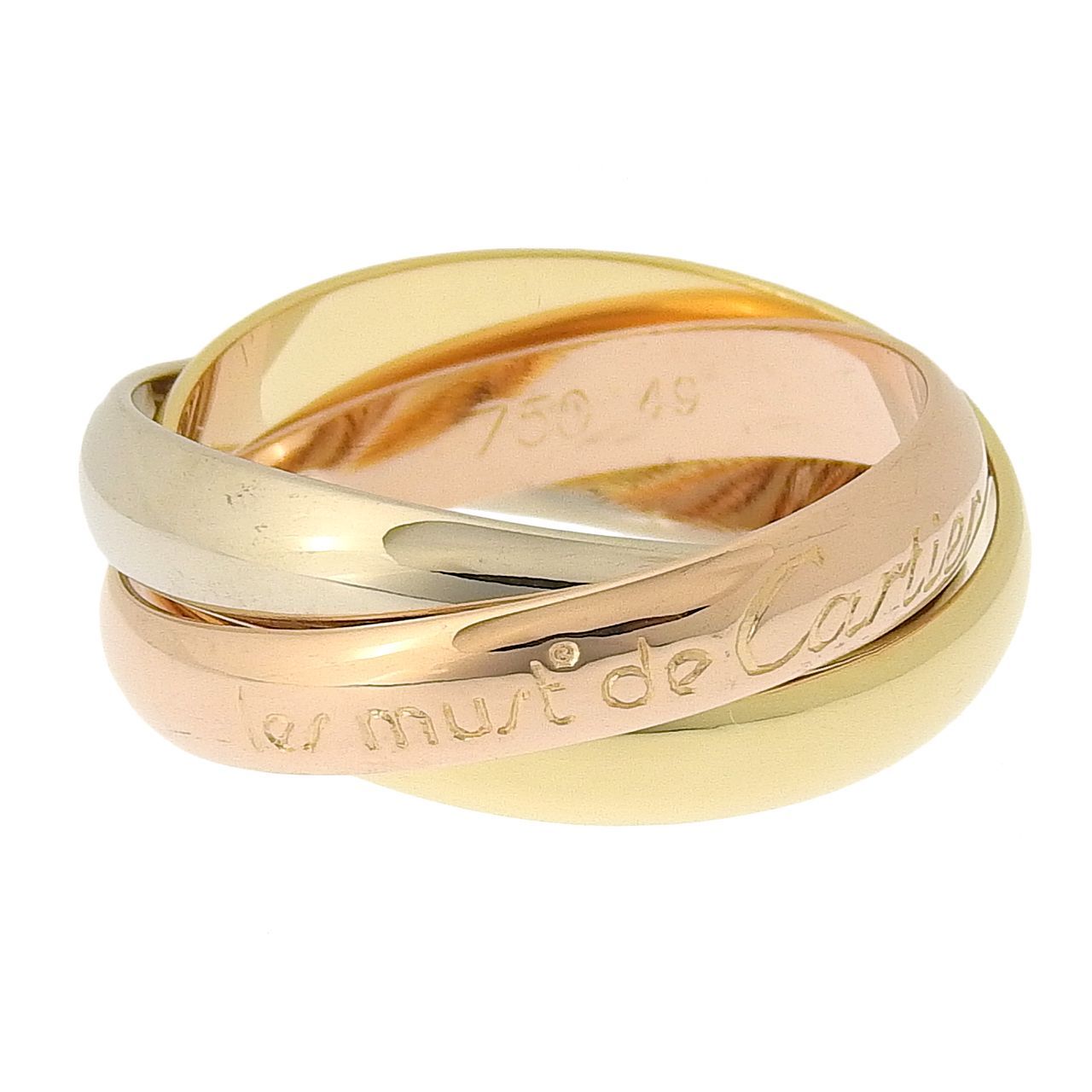 カルティエ　3連 トリニティリング 750YG/WG/PG 　K18 49号 楽天市場】Cartier カルティエ 750 K18 YG WG PG 3連 トリニティ