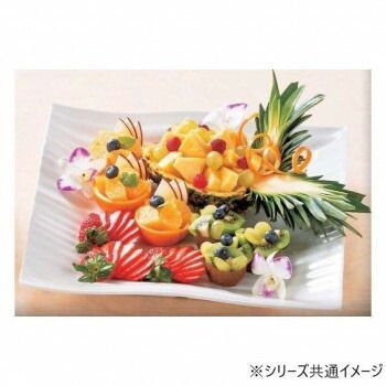 在庫商品 福井クラフト メラミン40cm筋彫角盛皿ホワイト 51022490 激安で季節を先取り。