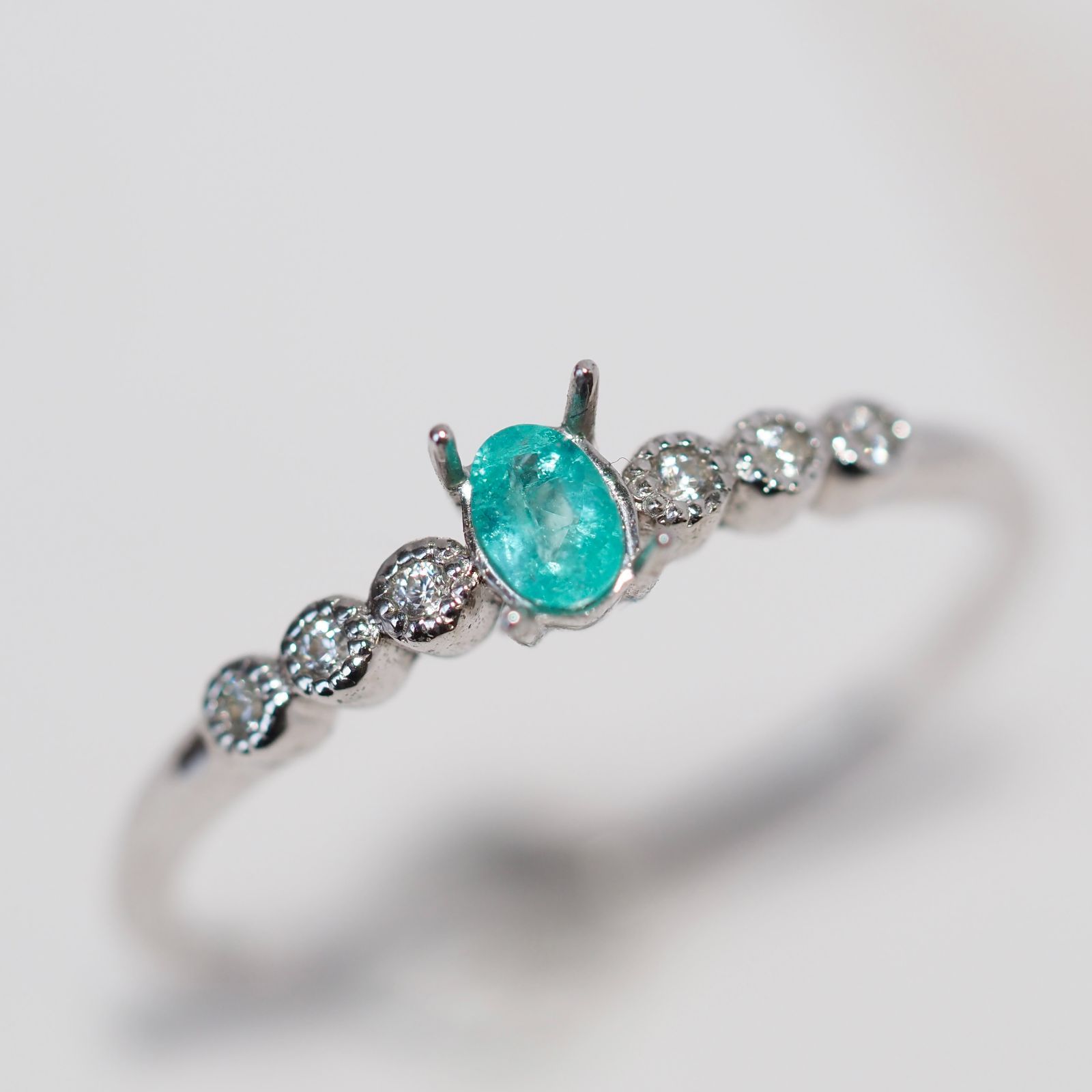 パライバトルマリン ブラジル産 0.088ct リング k10 セミ