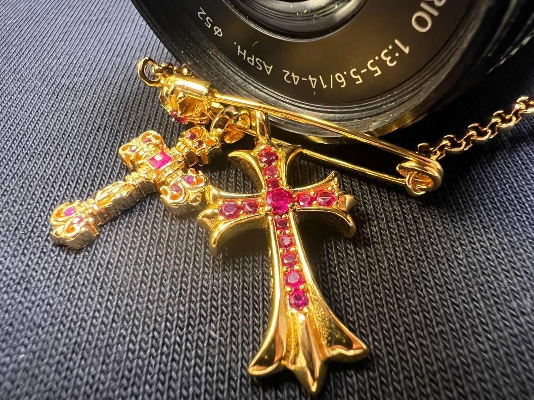 メンズ ⭐️DJFZ2SZ 22K金メッキS925 クロスネックレスセット