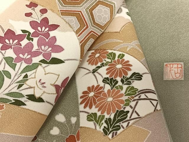 平和屋着物○訪問着 作家物 松竹梅 流水籬花文 金銀彩 金