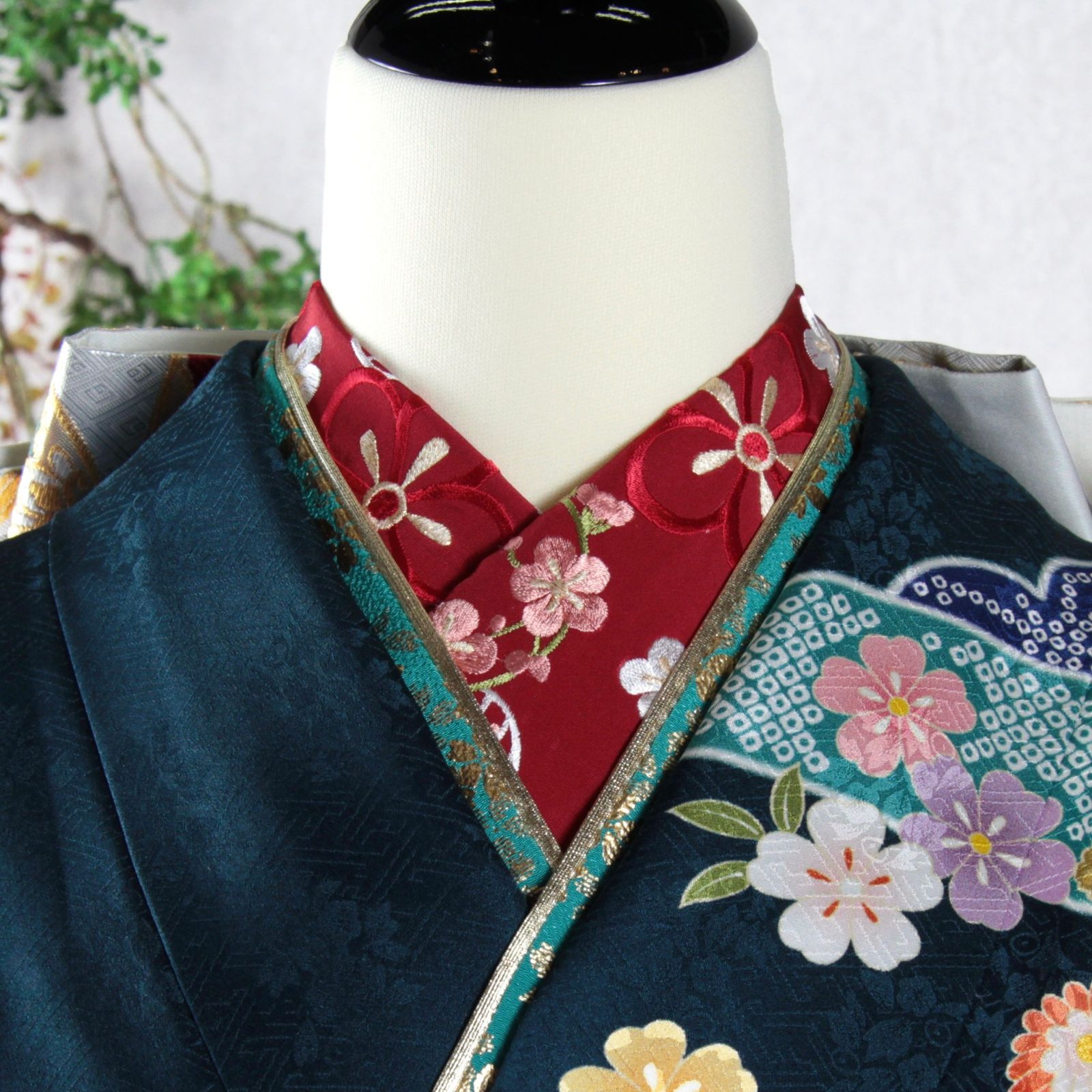 振袖フルセット 振袖セット 振袖 Mサイズ 中古 青紺×新古典 美品 成人