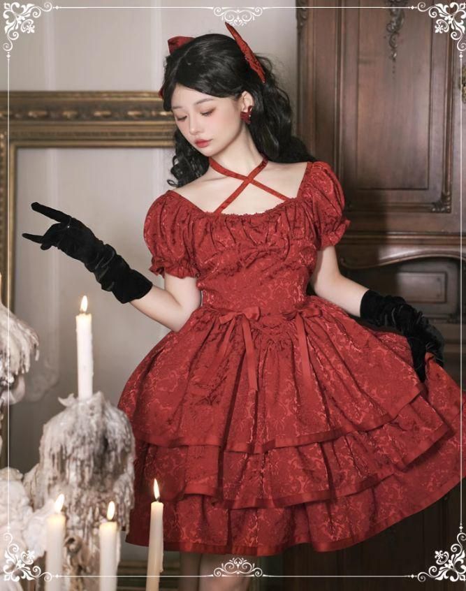 LT-17 豪華姫系 lolita 可愛 レトロ風 オリジナル 洋服 ロリータ ワンピース 美しい刺繍
