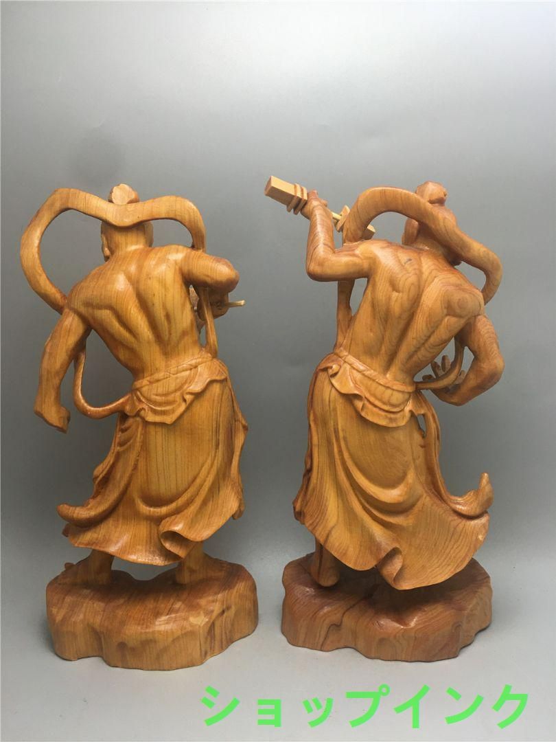 木彫仏像 仏教美術 精密細工 金剛力士像 仏師手仕上げ品 高さ20cm 新入荷☆木彫仏像 仏教美術 精密細工 金剛力士像 仏師手仕上げ品