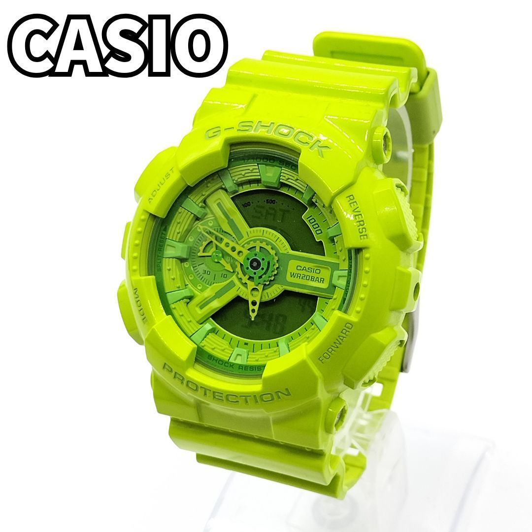 視線を奪う蛍光カラー✨】 G-SHOCK シーショック カシオ GA-110B-3DR ハイパーカラーズ 腕時計 ビッグフェイス イエローグリーン -  メルカリ