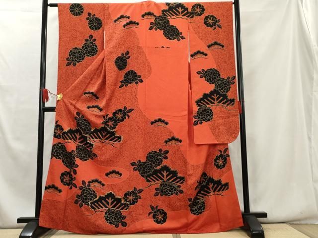 振袖 正絹 金駒刺繍 金彩 鹿子絞り柄 豪華絢爛広衿 袷 着物 T-2957 平和屋着物○豪華振袖 駒刺繍 枝花尽くし 金彩 正絹 逸品