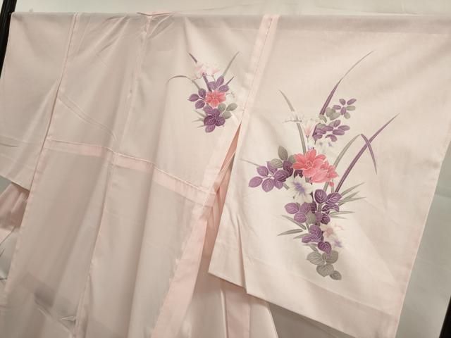 平和屋着物＊夏物 訪問着 絽 草花文 暈し染め 洗える着物 CAAV8845gh