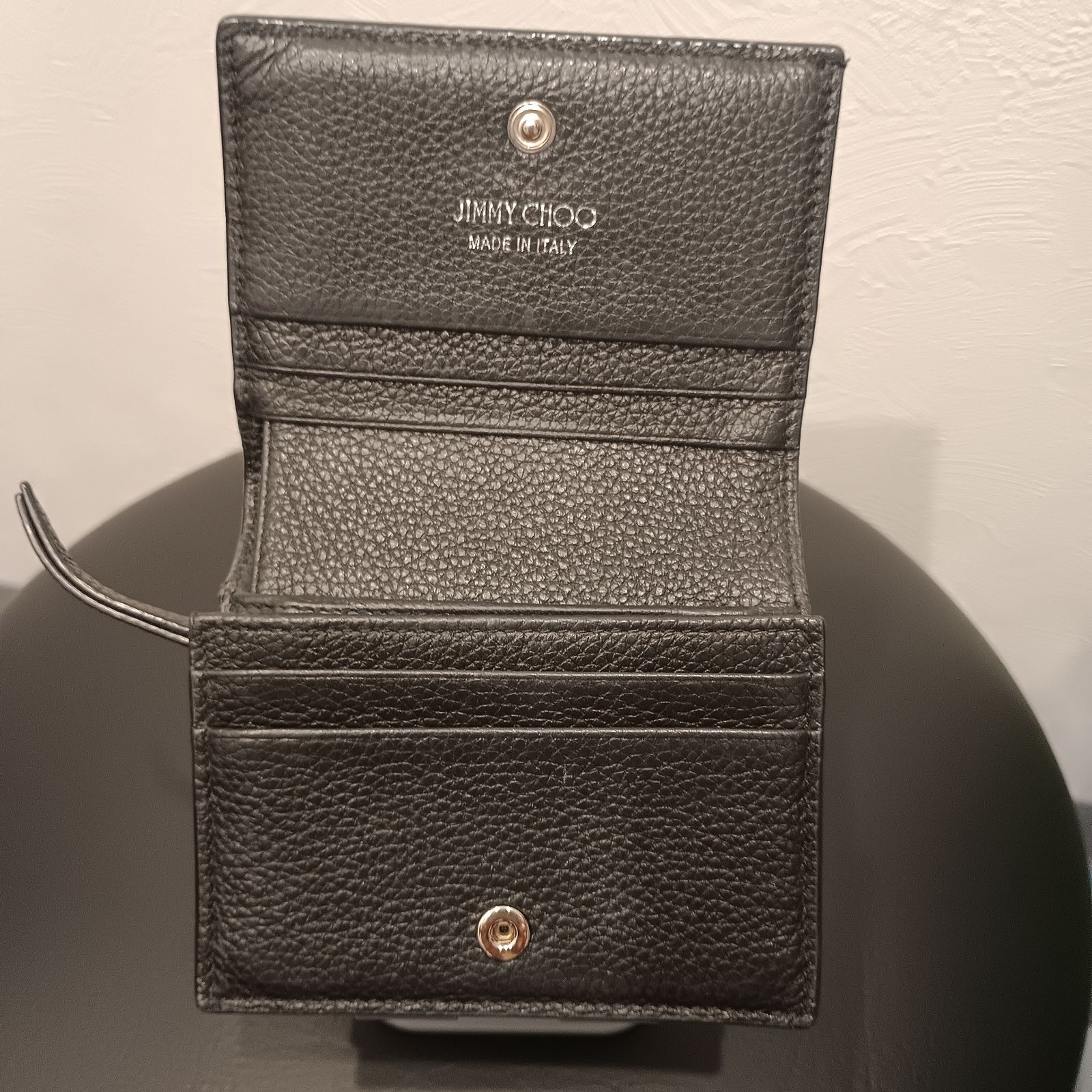 ジミーチュウ JIMMY CHOO 財布 小財布 二つ折り 2つ折り ブラック