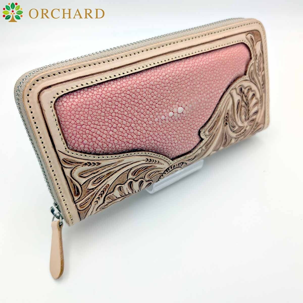 長財布 ロングウォレット フラワー 編み込み カービング 牛革 ナチュラル ラウンドファスナー 小銭入れ 大容量 長財布 ロングウォレット フラワー 編み込み カービング 牛革