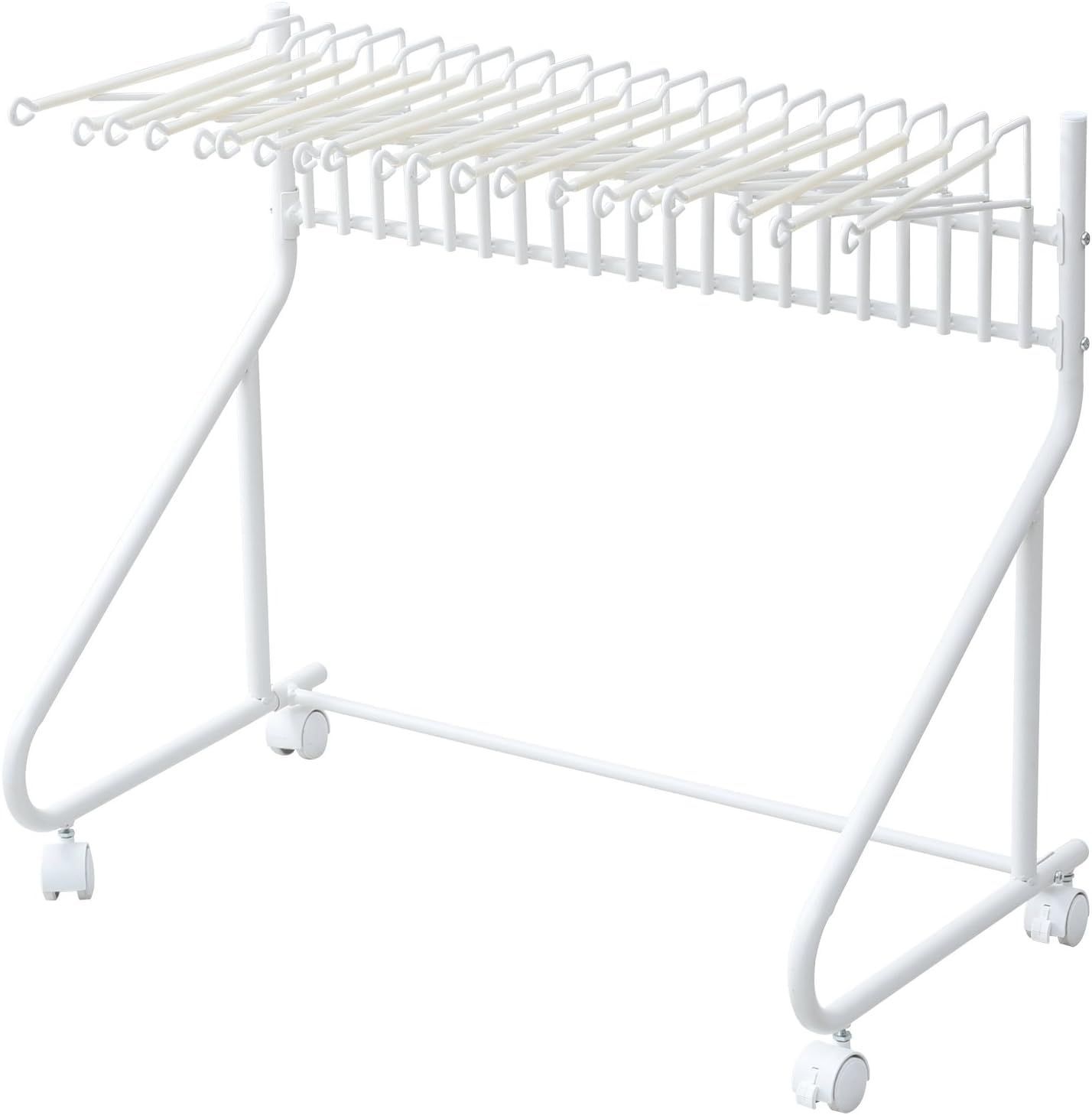 大 RSL-20 WH2 ホワイト 組立品 スラックスハンガーラック 幅73.5×奥行43.5×高さ66.5cm 選びやすい すべりにくい 出し入れカンタン 10本 キャスター付き スラックスハンガー 山善