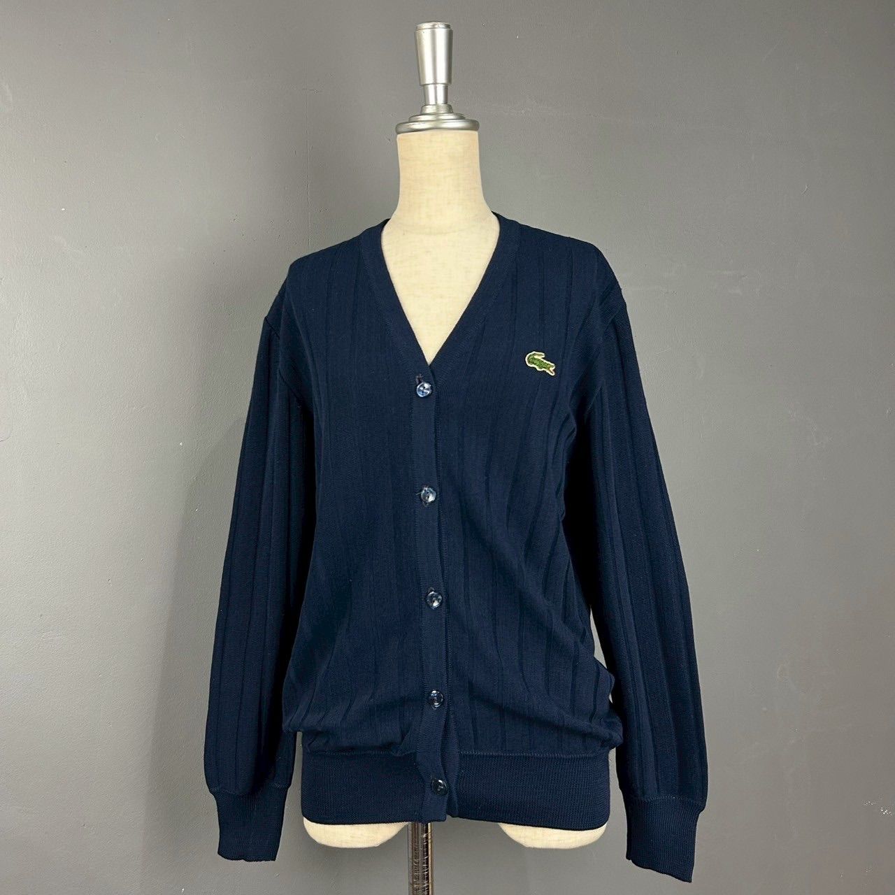 O1 フランス製 70s 80s Vintage Lacoste cardigan Navy フレンチ 