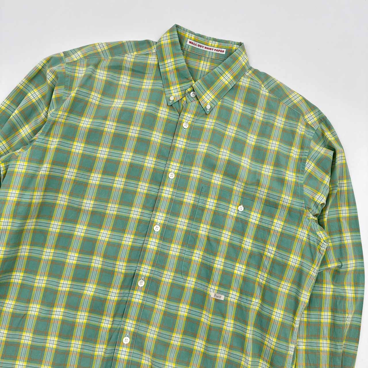 Papas パパス チェック柄 長袖ボタンダウン ネルシャツ 綿100% メンズ L 日本製 (i-15) Papas パパス チェック柄 長袖 ボタンダウンシャツ ネルシャツ LL