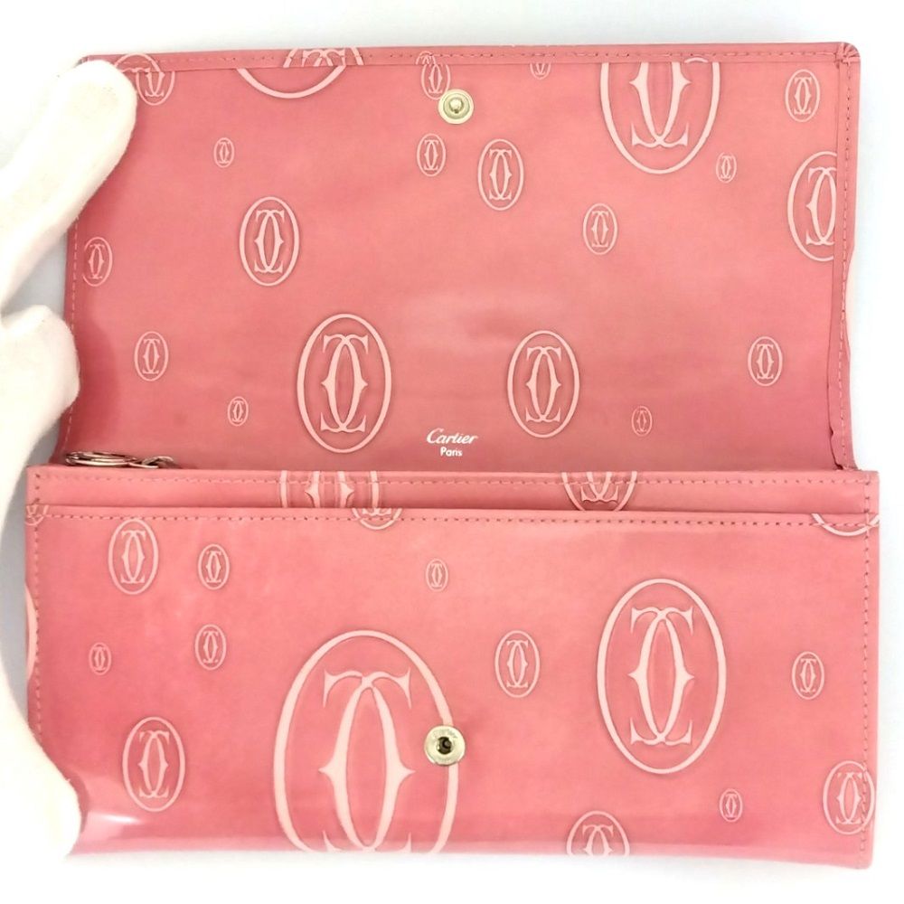 カルティエ Cartier ハッピーバースデー 長財布 パテントレザー  