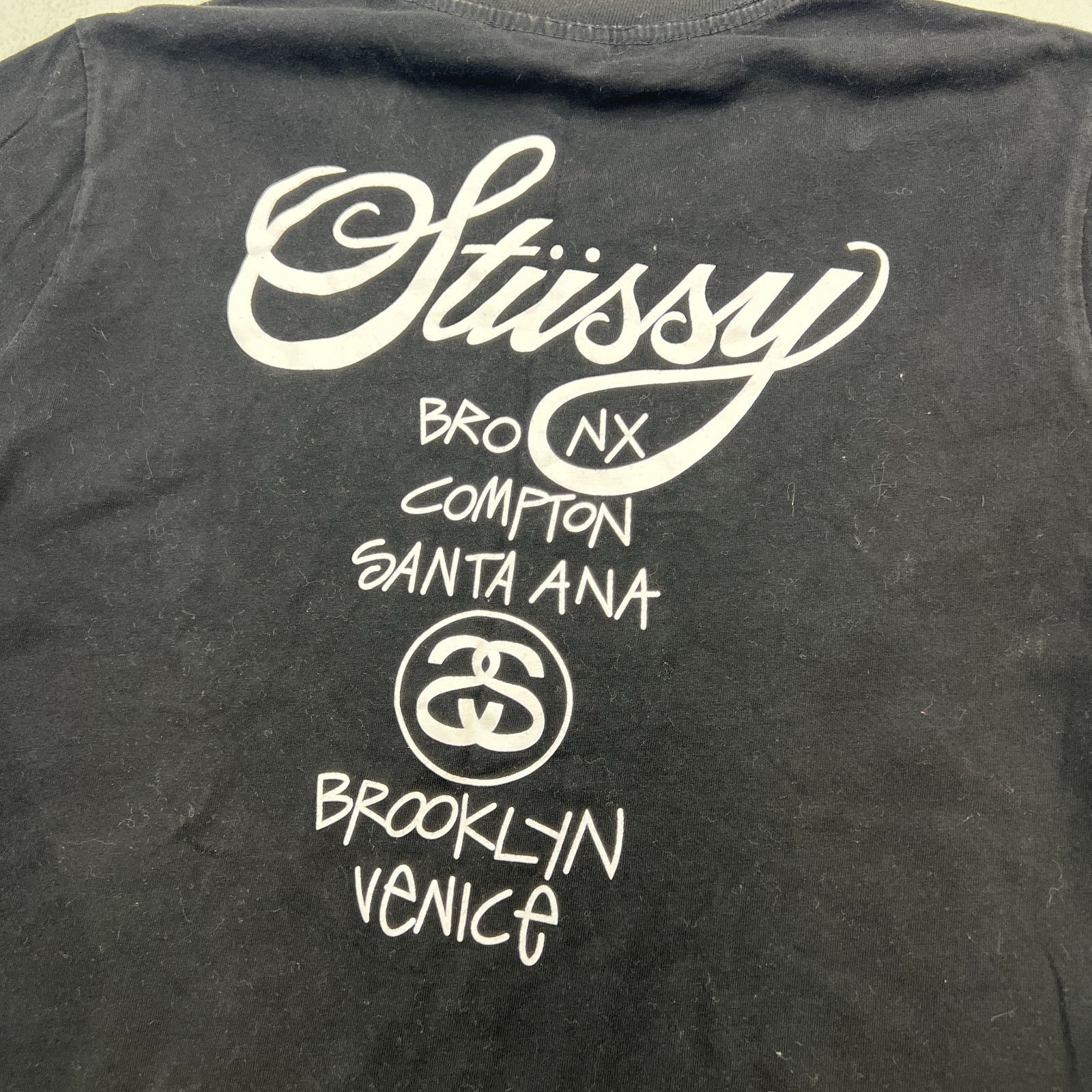ステューシー STUSSY ブラック 両面プリント 半袖 Tシャツ レディース