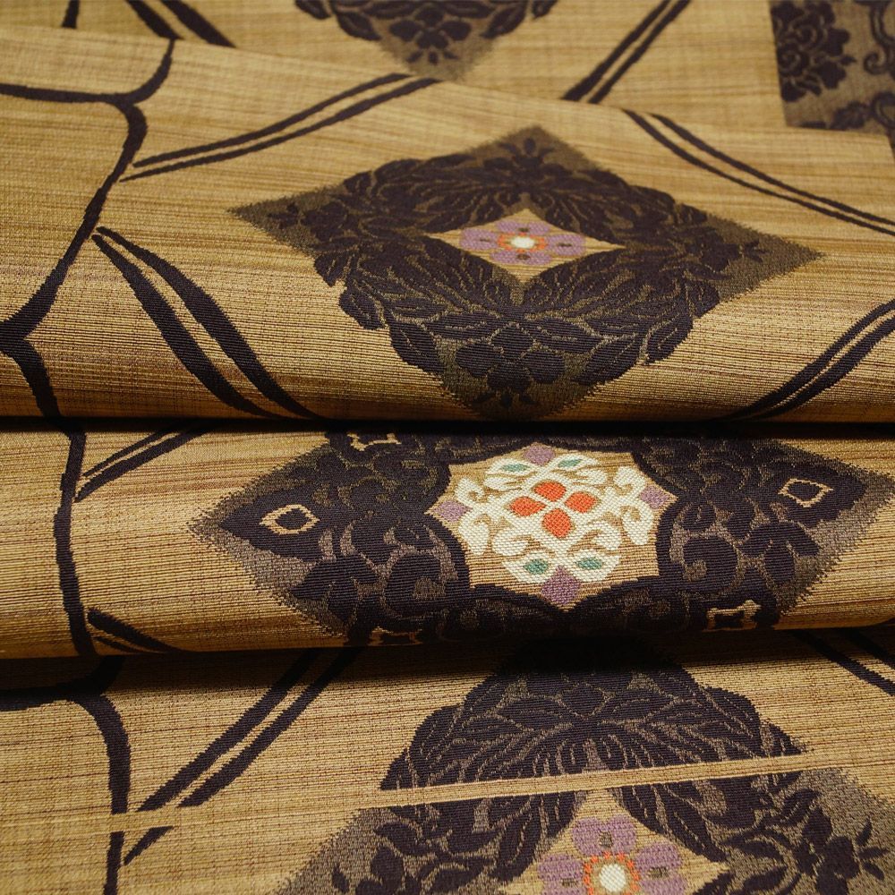 洒落袋帯 菱華文に更紗模様 袋帯 六通柄 【袋帯 中古 袋帯