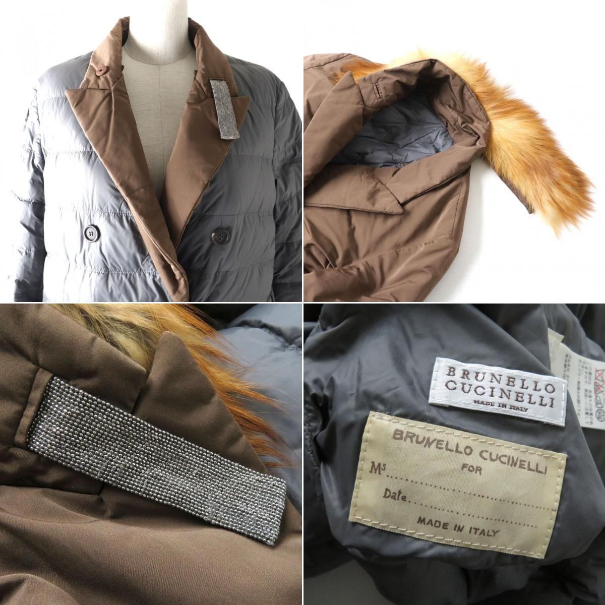 美品☆BRUNELLO CUCINELLI ブルネロクチネリ 襟FOXファー付き