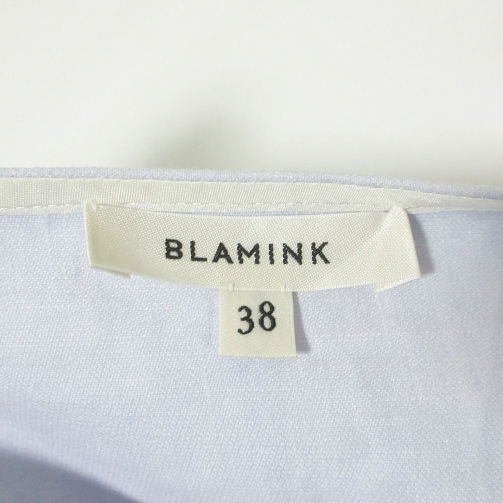 美品 21SS BLAMINK ブラミンク リネンコットン 七分袖 バッククロス  