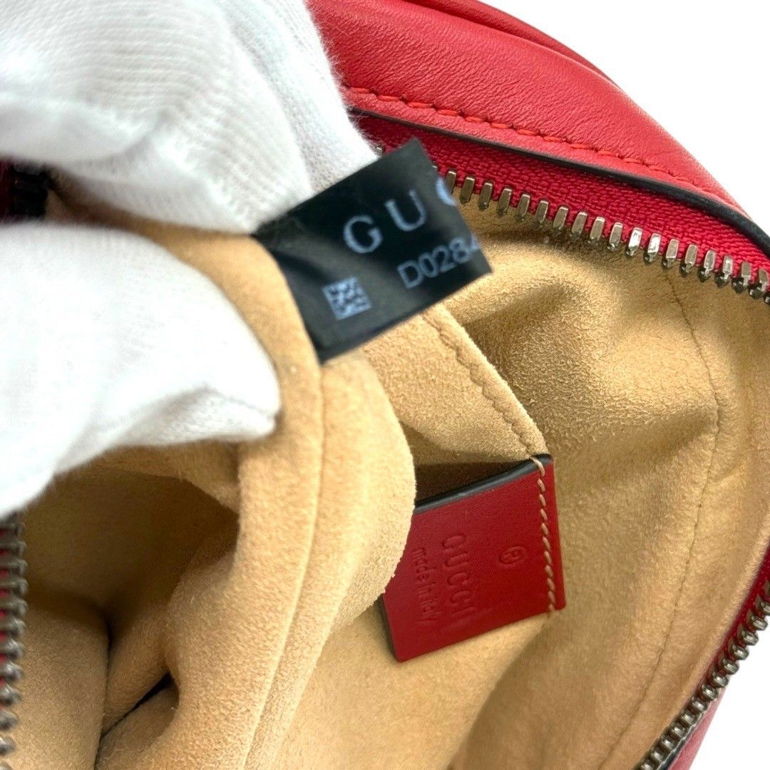 グッチ GUCCI GGマーモント ウエストポーチ ボディーバッグ 476434 赤