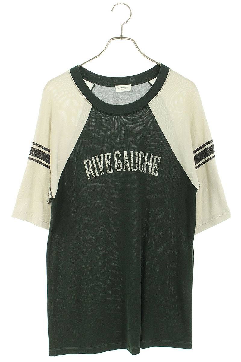 サンローランパリ 710826 Y36XT RIVE GAUCHEレーヨンTシャツ メンズ L