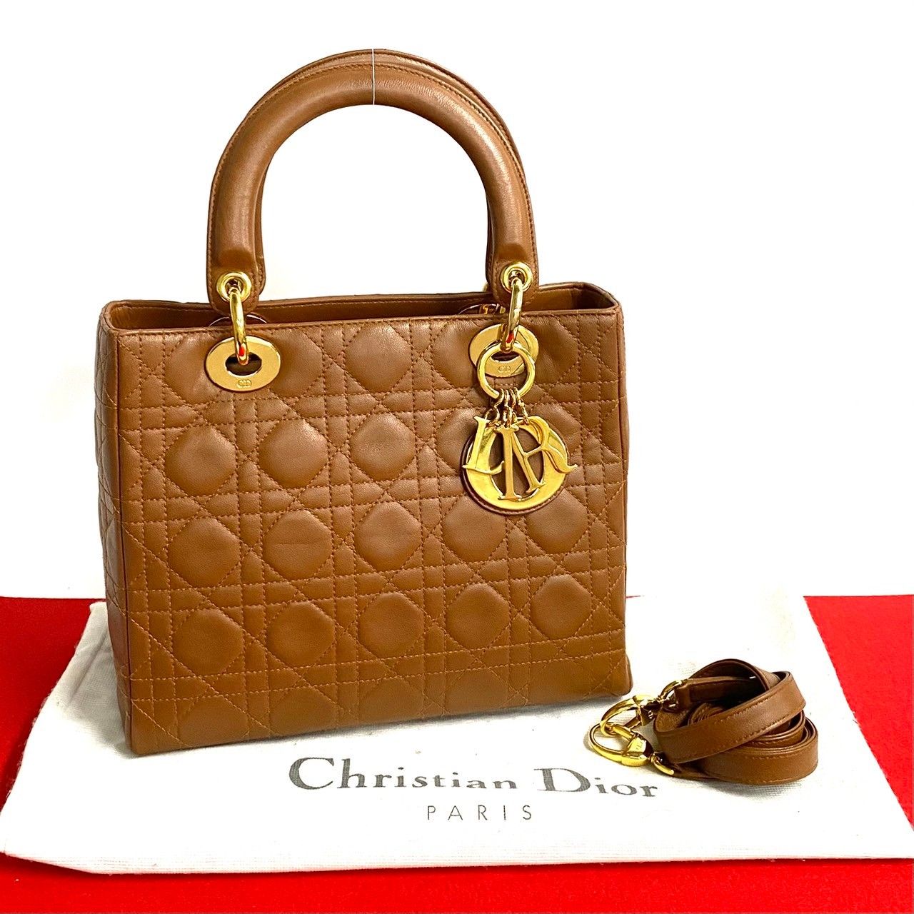 極 美品 袋付き Christian Dior ディオール レディディオール