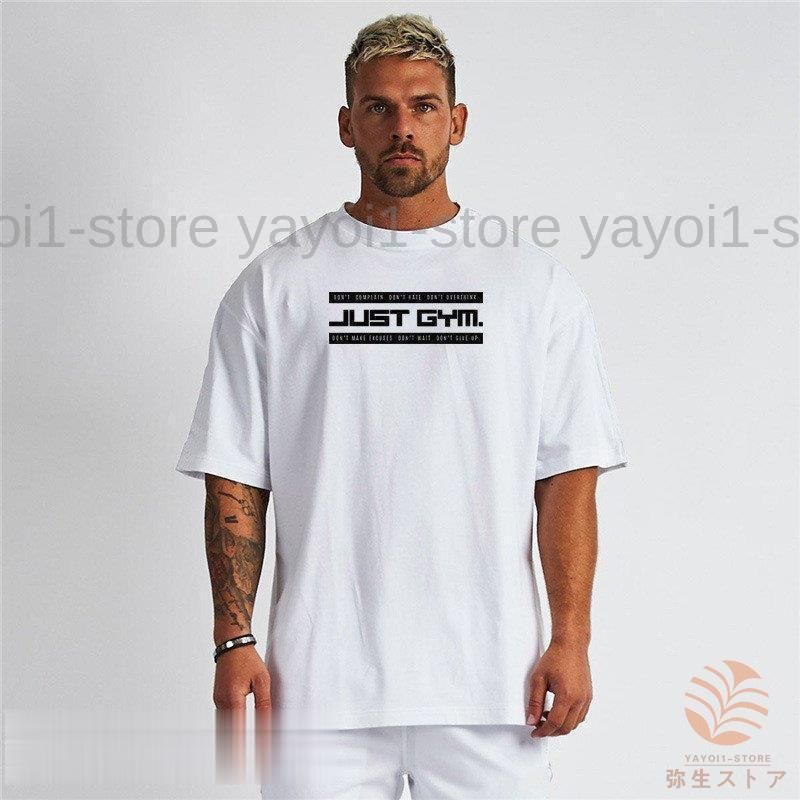 英字柄 スポーツウェア トレーニングウエア メンズ Ｔシャツ 半袖 ゆったり 大きいサイズ ジム ジョギング ランニング フィットネス 筋トレ 運動 吸汗速乾 3色