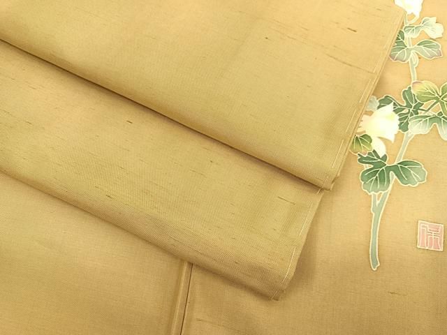 平和屋着物○本加賀友禅作家 鶴見保次 白山紬 色無地 藤