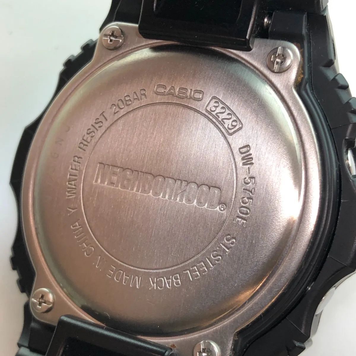G-SHOCK ジーショック NEIGHBORHOOD ネイバーフッド コラボ 別注 腕時計 誕生 35周年 記念 ベーシックモデル ストップウオッチ  タイマー ELバックライト BLACK ブラック 黒 DW-5750E