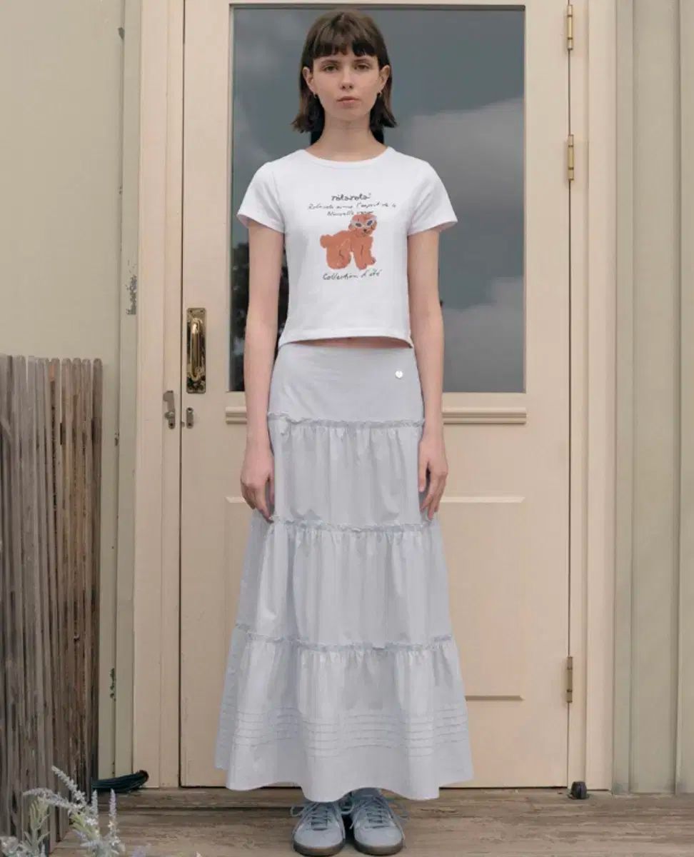 ROLAROLA(ロラロラ) FRILL LONG SKIRT SKY 出品 - メルカリ