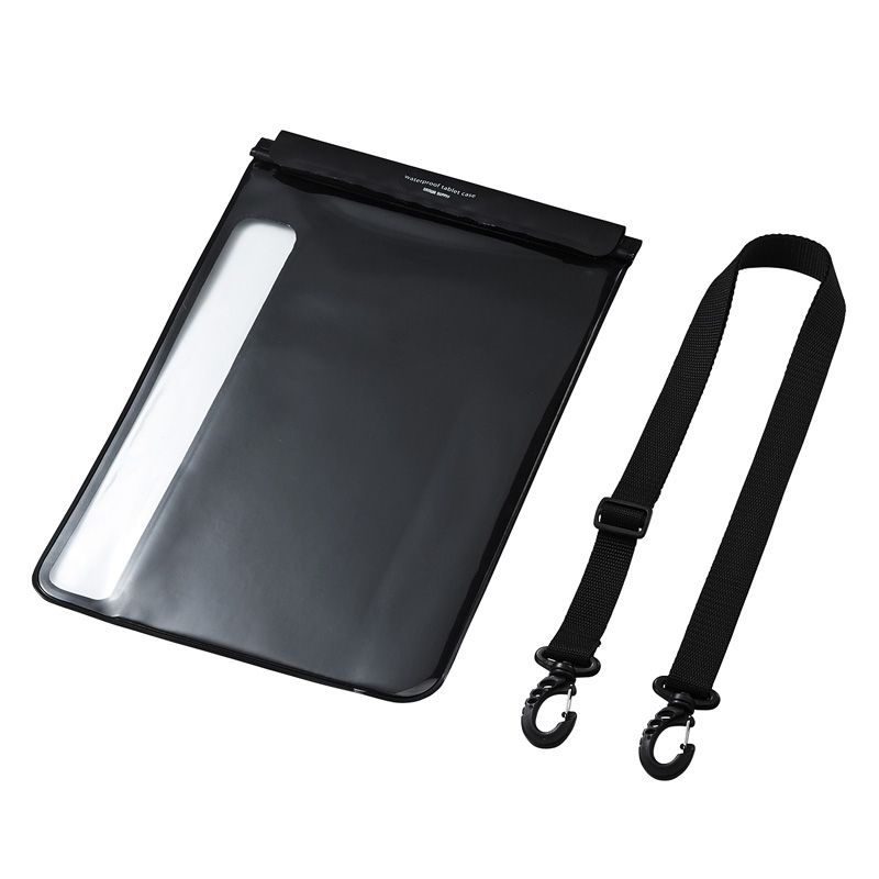 サンワサプライ タブレット防水防塵ケース スタンド ショルダーベルト付き 12.9インチ ブラック PDA-TABWPST12 1点