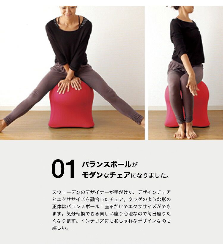 ブラック)ジェリーフィッシュチェア 無地タイプ バランスボール