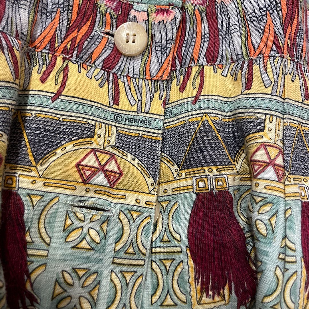 HERMES エルメス　ワンピース　リネン HERMES エルメス レディース コットン 長袖 リネン シャツ