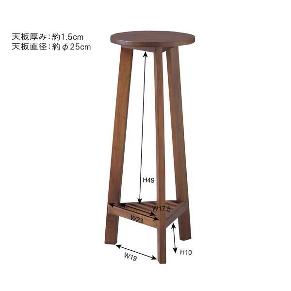 天然木 ミンディ のプランターベース 花台 Ｍサイズ W28×D28×H65cm No.922 ホワイト