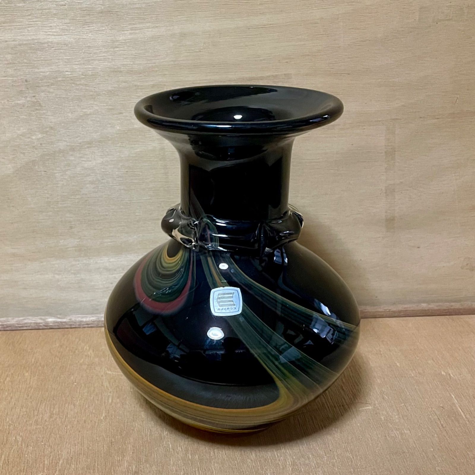花瓶 フラワーベース カメイガラス マーブル レトロ
