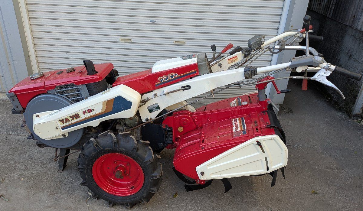 鹿児島発 ヤンマー7.5馬力セル始動 ディーゼル耕うん機YA75 タイヤ良好