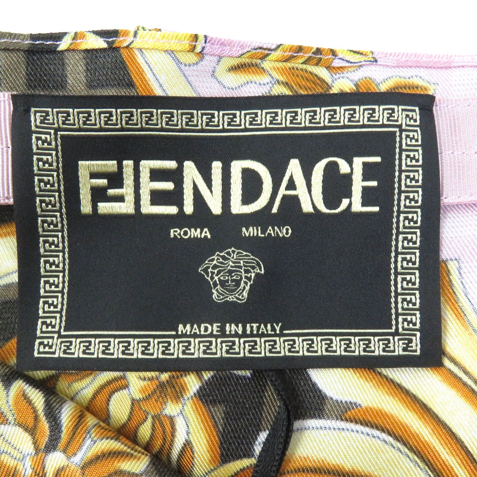 FENDACE フェンダーチェ 22SS シルクズッカ柄 プリーツ スカーフスカート ピンク レディース FQ7251 AJKQ FENDI (フェンディ) 22SS ×VERSACE FENDACE LA MEDUSA MEDIUM HANDBAG