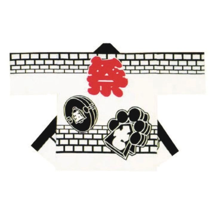 半纏はんてん レンガに纏まとい シルクプリント