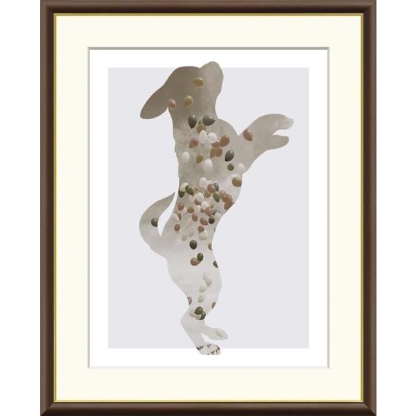 高精細デジタル額装版画 現代アート Misaki モノトーン アート Dog&Cat