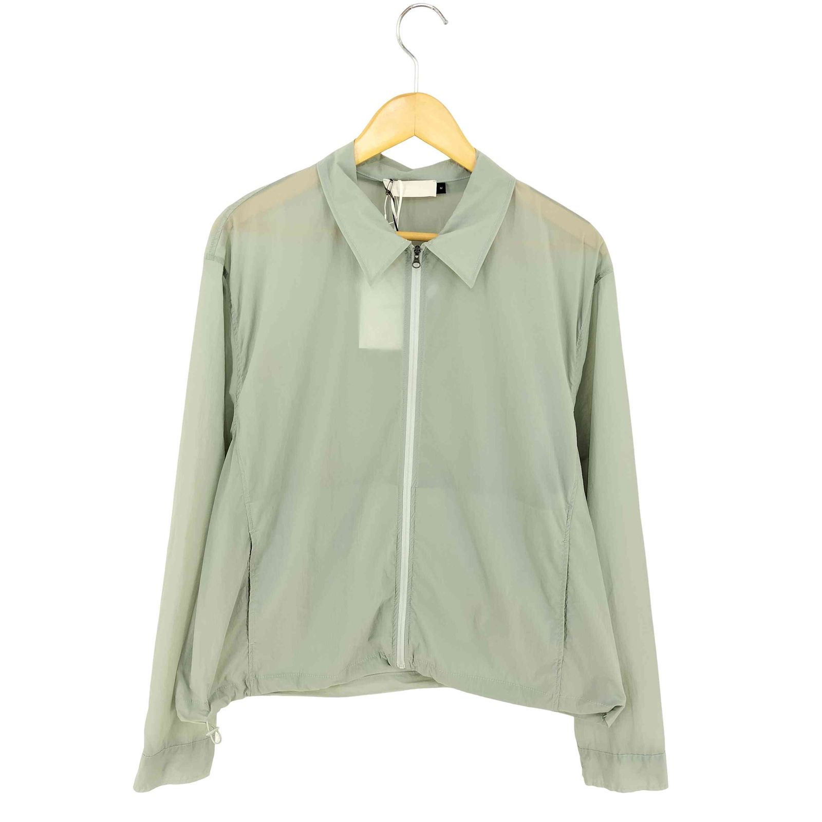 アモーメント amomento SHEER ZIP UP SHIRTS-NYLON-MINT レディース M