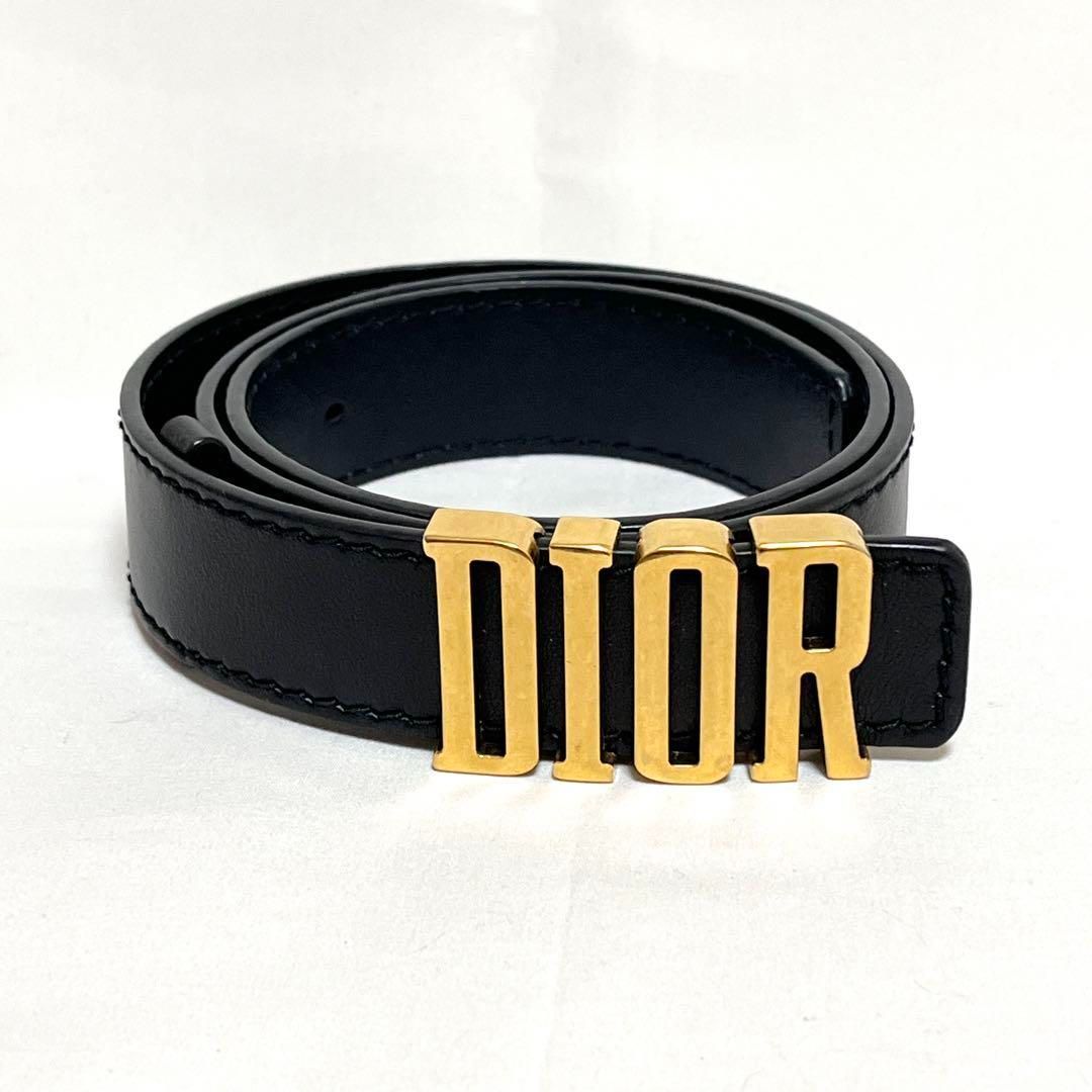 Dior ディオール ベルト ロゴ バックル D-FENCE ブラック ゴールド 