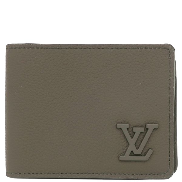 ルイヴィトン LOUIS VUITTON 二つ折り財布 ポルトフォイユ ミュルティプル LV アエログラムレザー カーキ ♥ M81734 不明 箱