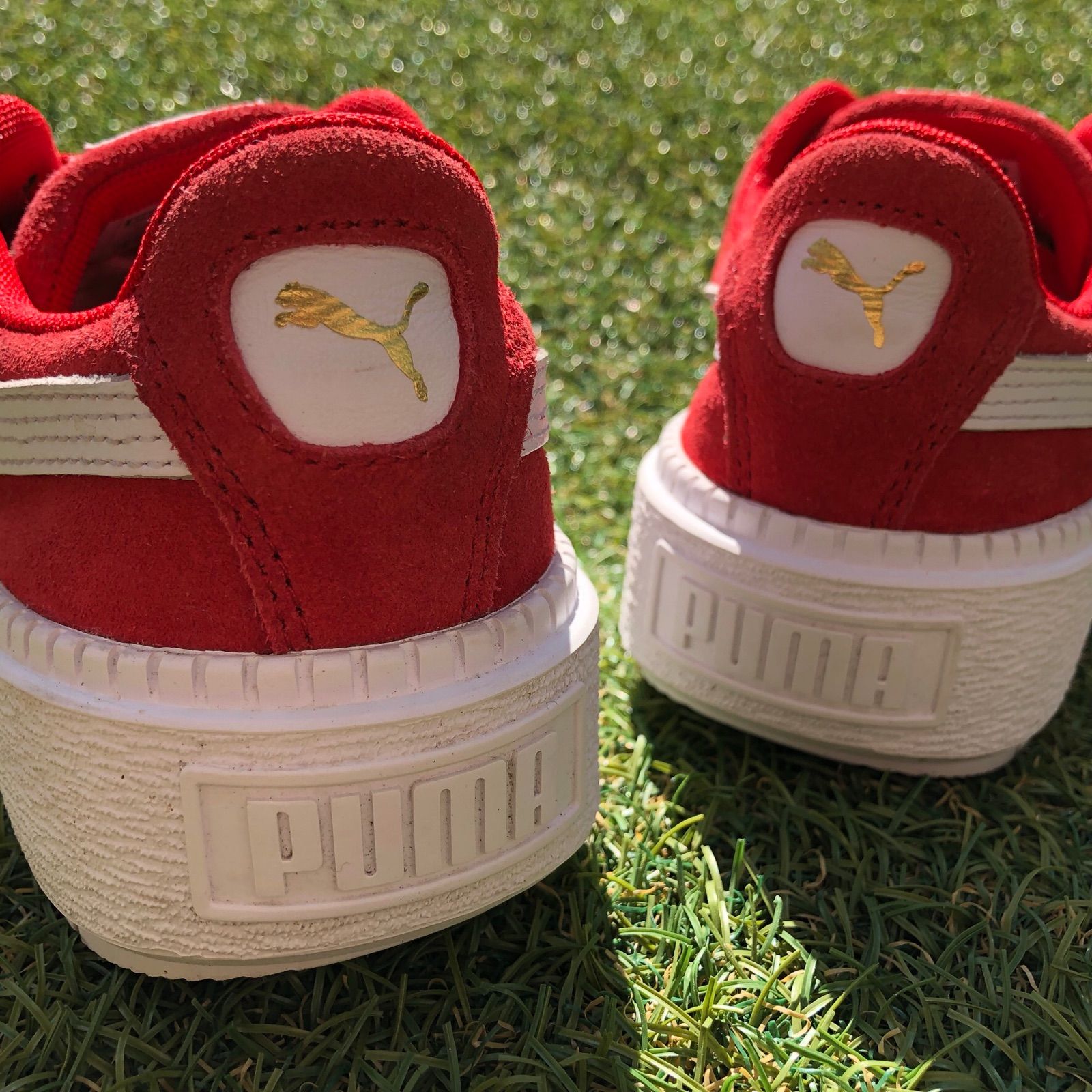 美品23 PUMA プーマ スエードプラットフォーム トレース D746