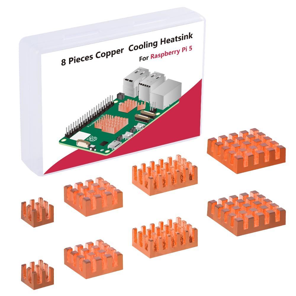 人気商品】Pi Raspberry 5専用純銅ヒートシンク 8個×2セット GeeekPi 4