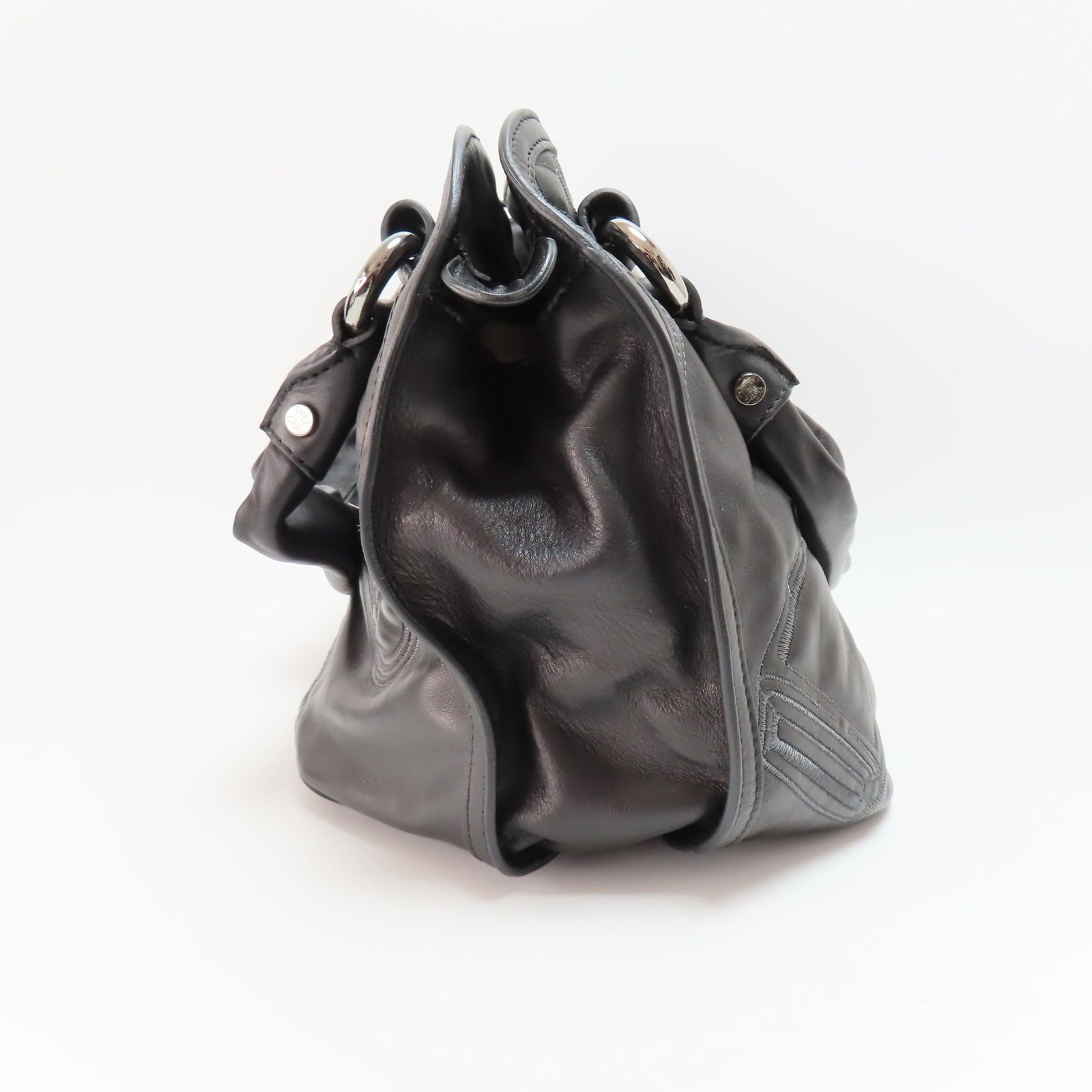 M11 美品 CELINE セリーヌ ビタースウィート マカダムロゴ刺繍  