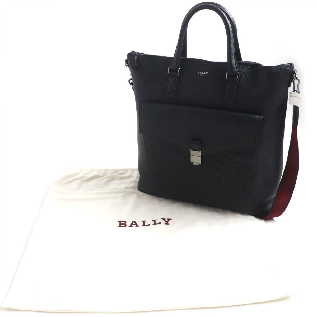 未使用品▽BALLY バリー BICKIE エンボスデザイン 2WAY グレインレザー 