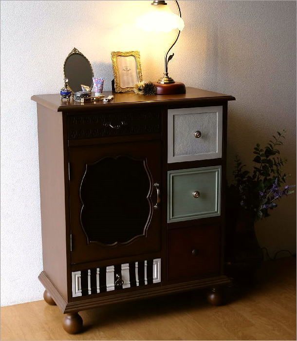 アンティーク調 木製チェスト｜カントリーデコデザイン おしゃれな収納