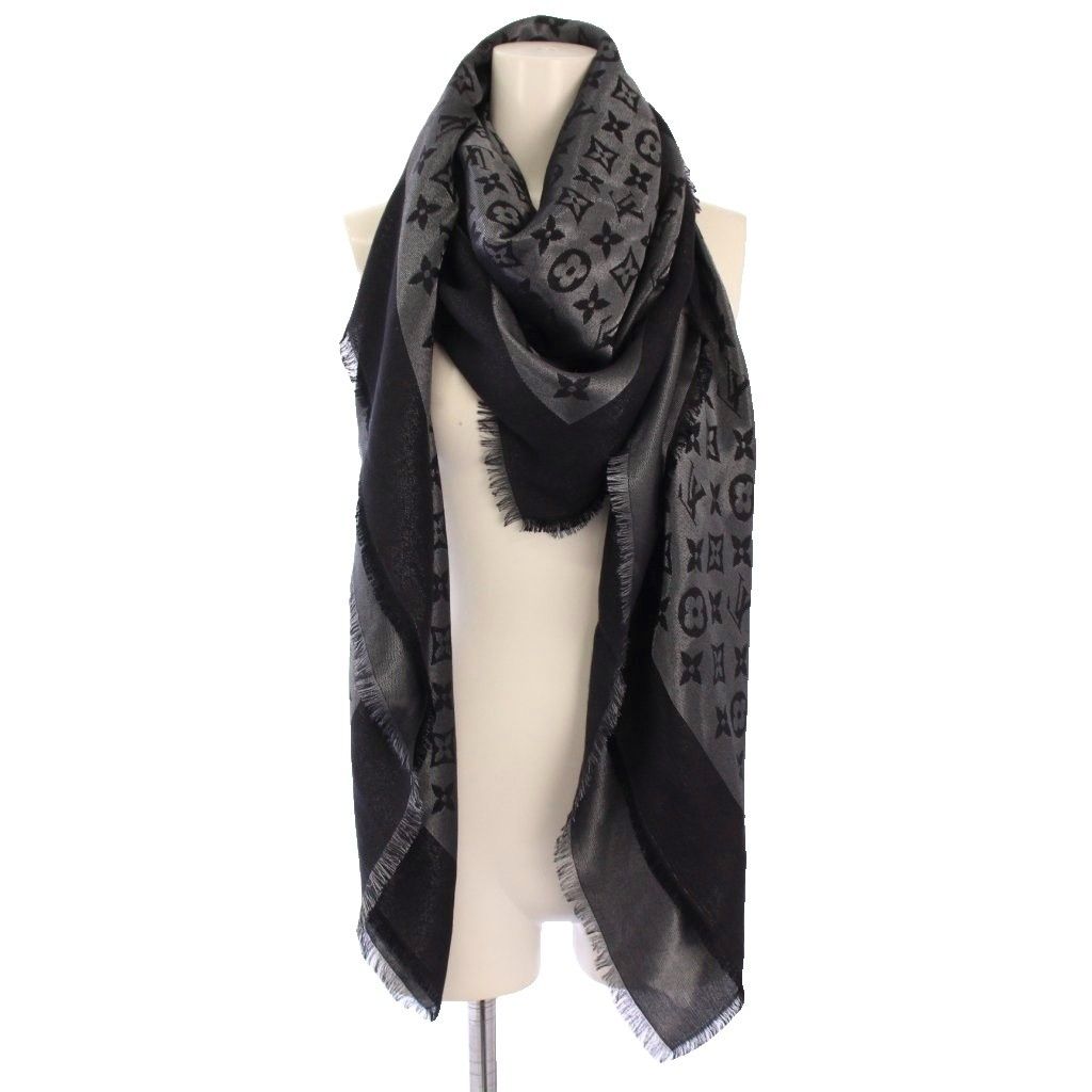 ルイヴィトン★グレー★ロゴ ストール 大判 ルイヴィトン☆グレー☆ロゴ ストール 大判 未使用】LOUIS VUITTON